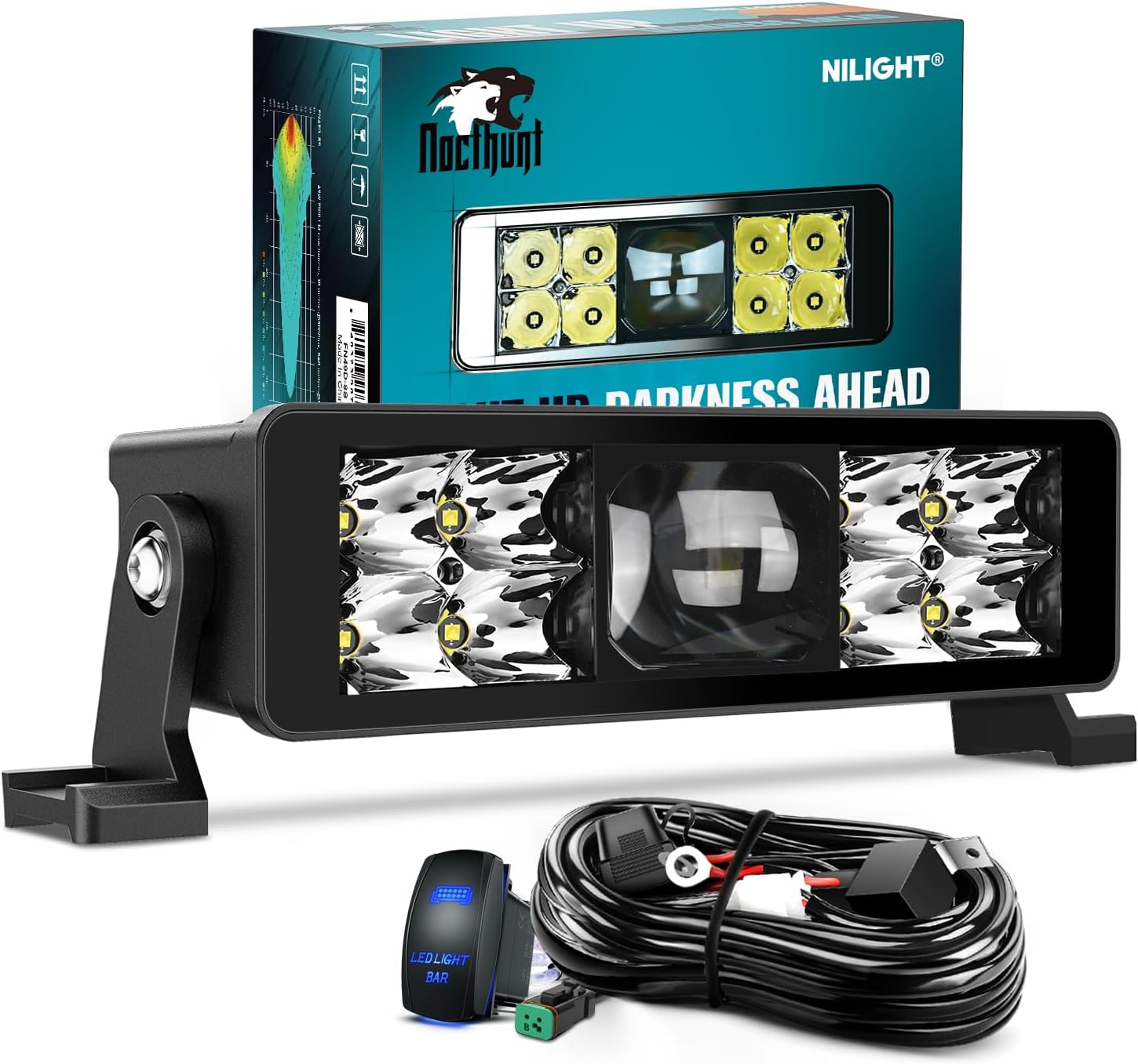Nilight LED Light Bar 8 Inch for Off Road Driving Lights