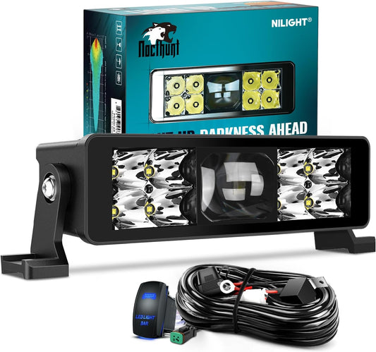 Nilight LED Light Bar 8 Inch for Off Road Driving Lights