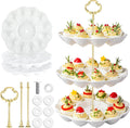 3 Tier Ceramic Deviled Egg Tray 36 Hole Deviled Egg Platter - Elegant