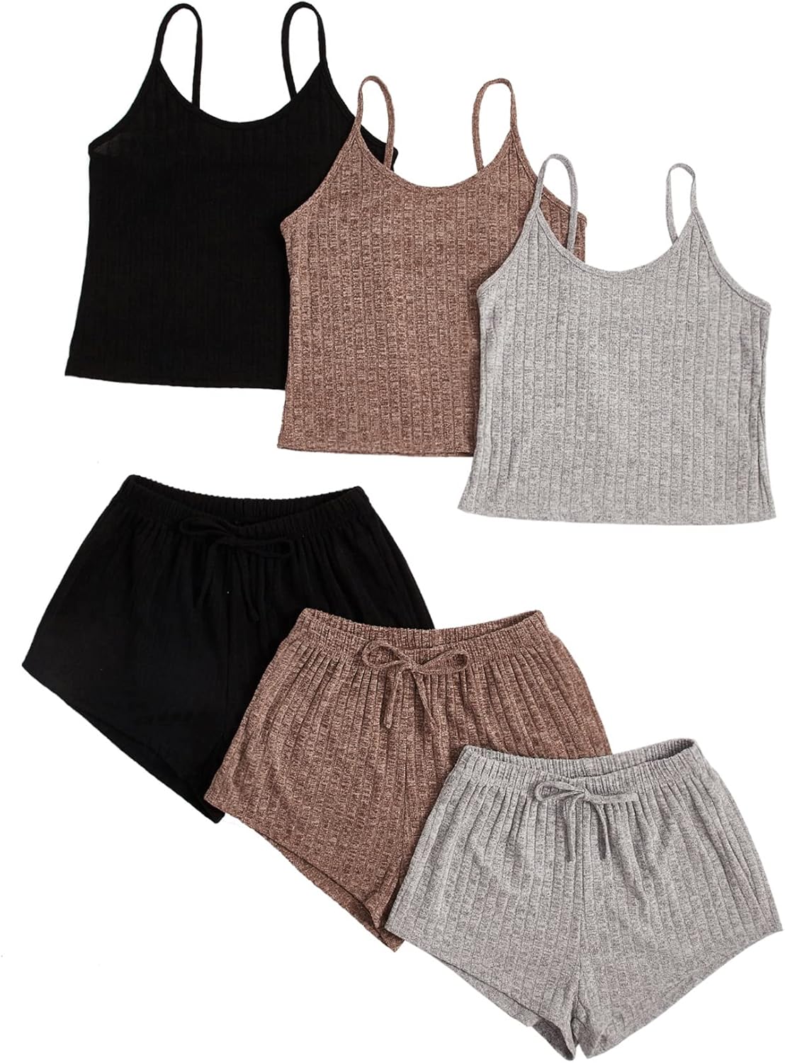 GORGLITTER Women's Ribbed Pajamas Set for Ultimate Comfort