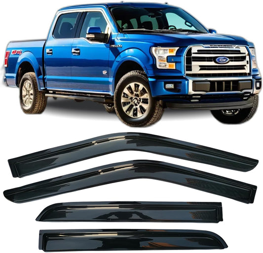 Rain Guards for Car Tape-On Window Visors for Ford F150 Models