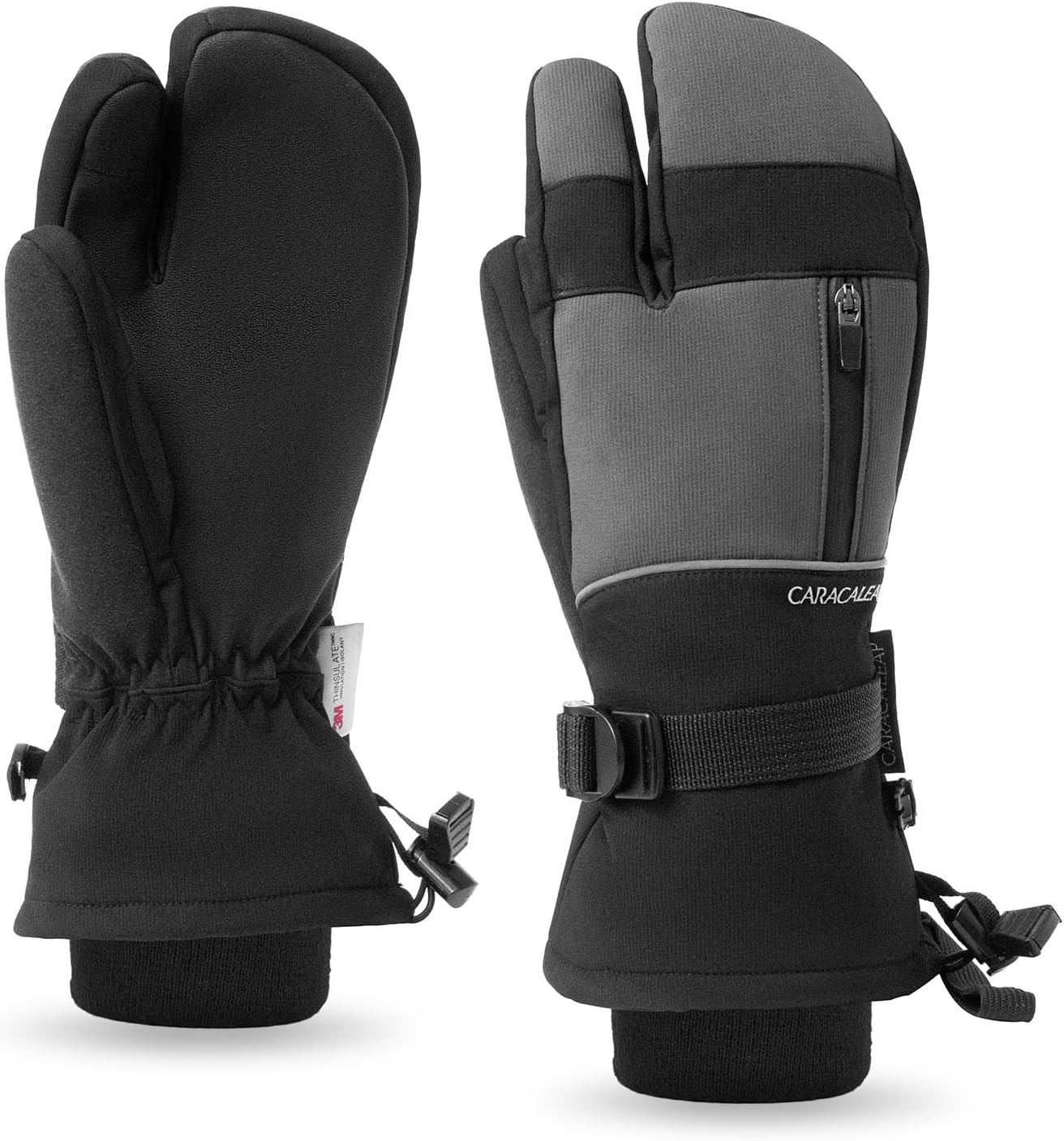 Waterproof 3-Finger Ski Mitts - Warm & Cozy!