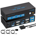 HDMI Displayport KVM Switch 2 Monitors 2 Computers - 4K@60Hz Dual