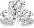 3CT/5CT Elongated Cushion Cut Engagement Ring Set for Women