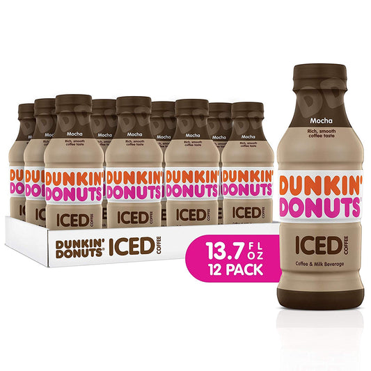 Dunkin Donuts Iced Coffee Mocha Pack of 12 for Coffee Lovers