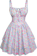 Scarlet Darkness Floral Corset Dress for Women - Flattering Ruffle