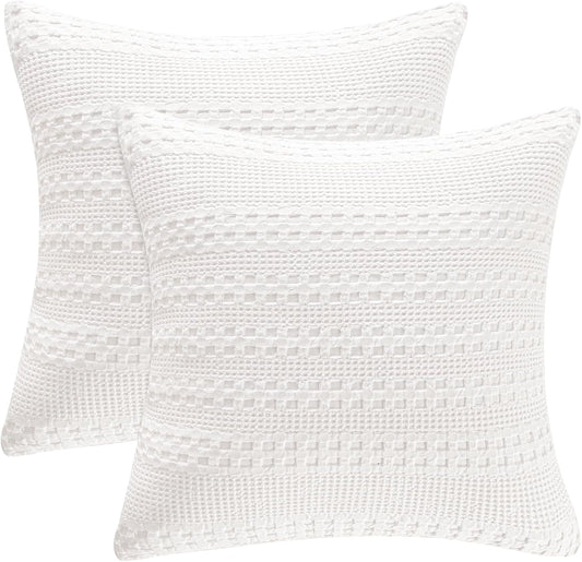100% Cotton Waffle Weave Euro Sham Covers for Elegant Decor