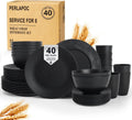 Kitchen Wheat Straw Dinnerware Set 40 PCS for 8 - Lightweight