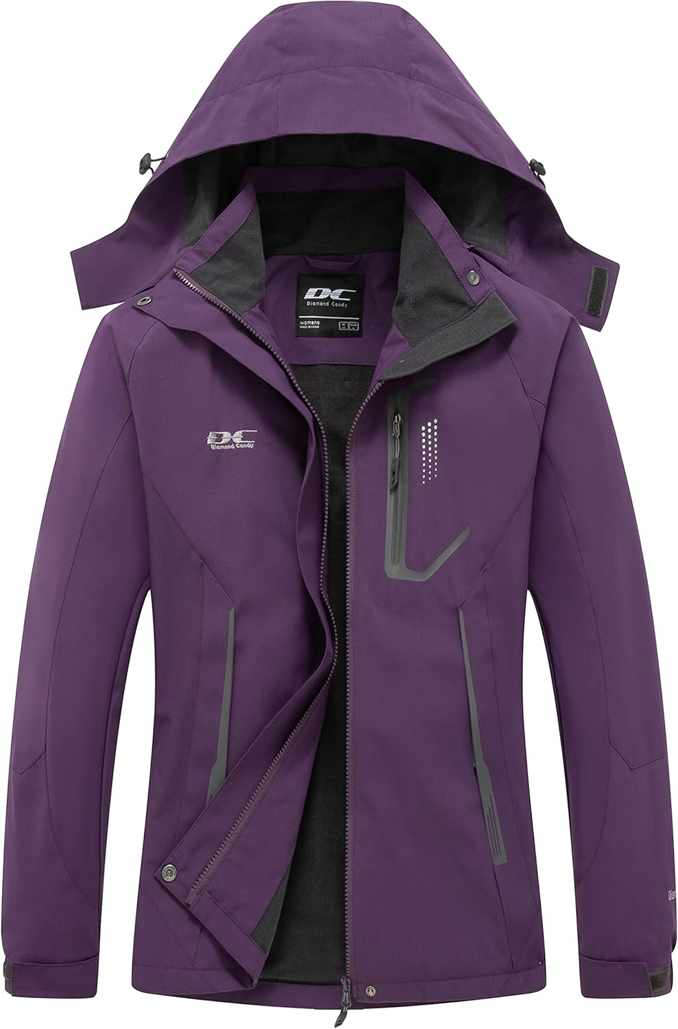 Diamond Candy Women's Waterproof Rain Jacket for Outdoor Fun