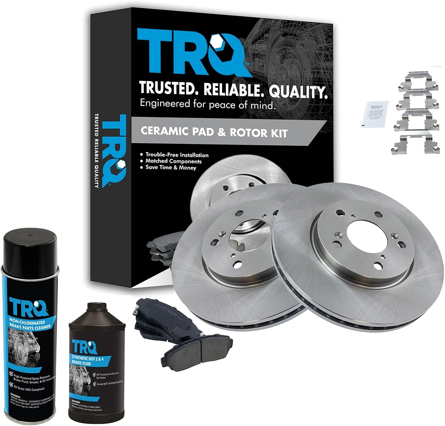 TRQ Front Ceramic Brake Pad & Rotor Kit for Honda Odyssey 2005-2010