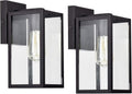 MICSIU Outdoor Wall Light 2-Pack Black Sconce - Weather Resistant