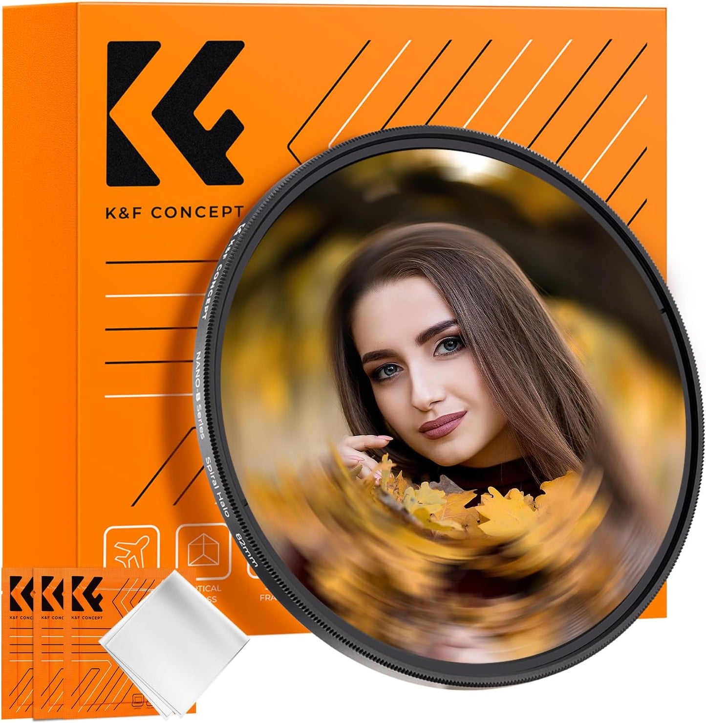 K&F CONCEPT 82mm Spiral Halo Camera Lens Filter for Stunning Effects