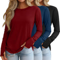 Huukeay 3 Pack Women's Long Sleeve Thumb Hole Shirts - Comfortable