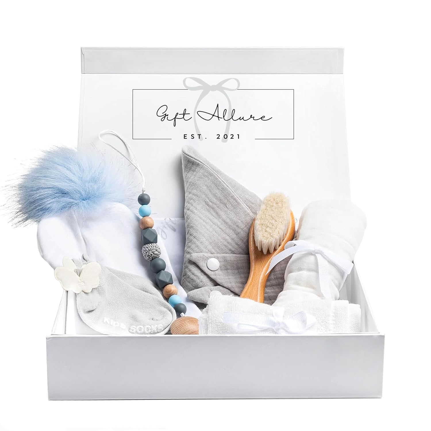 New Born Baby Boys Gift Set - Adorable 7 Piece Collection
