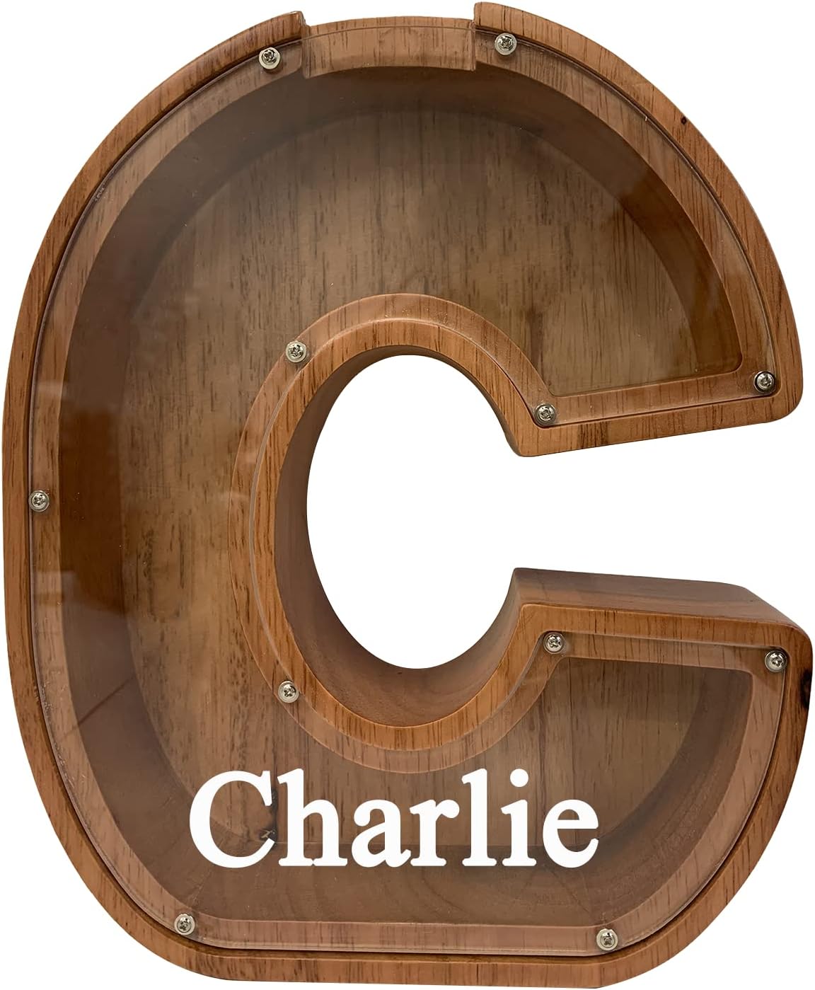 Personalized 12 in Extra Large Wooden Letter Piggy Bank for Kids