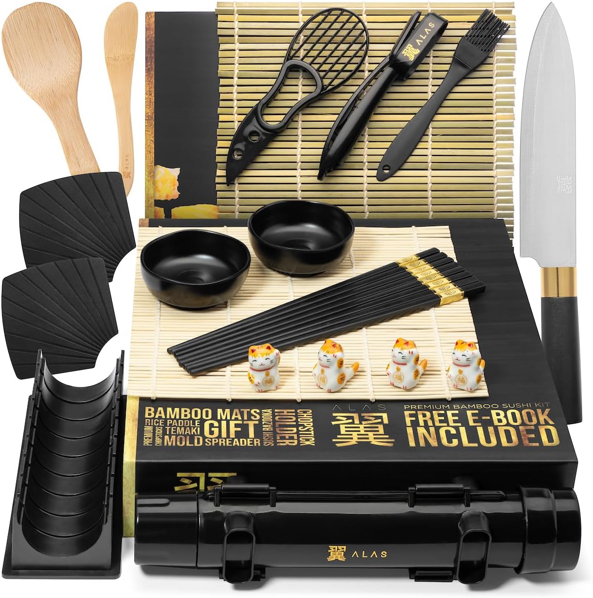 Alas Sushi Making Kit - Complete Set for Beginners & Pros