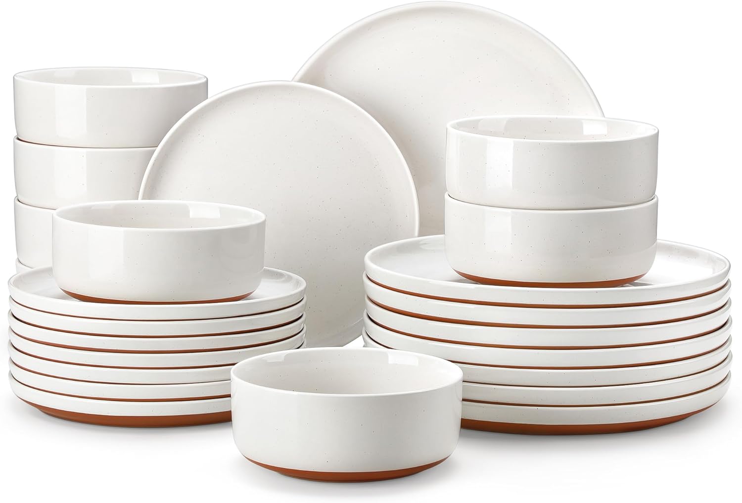 MALACASA 24 Piece Modern Ceramic Dinnerware Set for 8