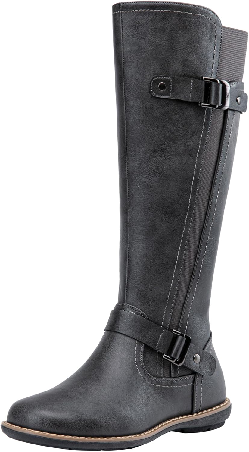 Jeossy Women's Knee-High Boots with Buckle for Fashion Lovers