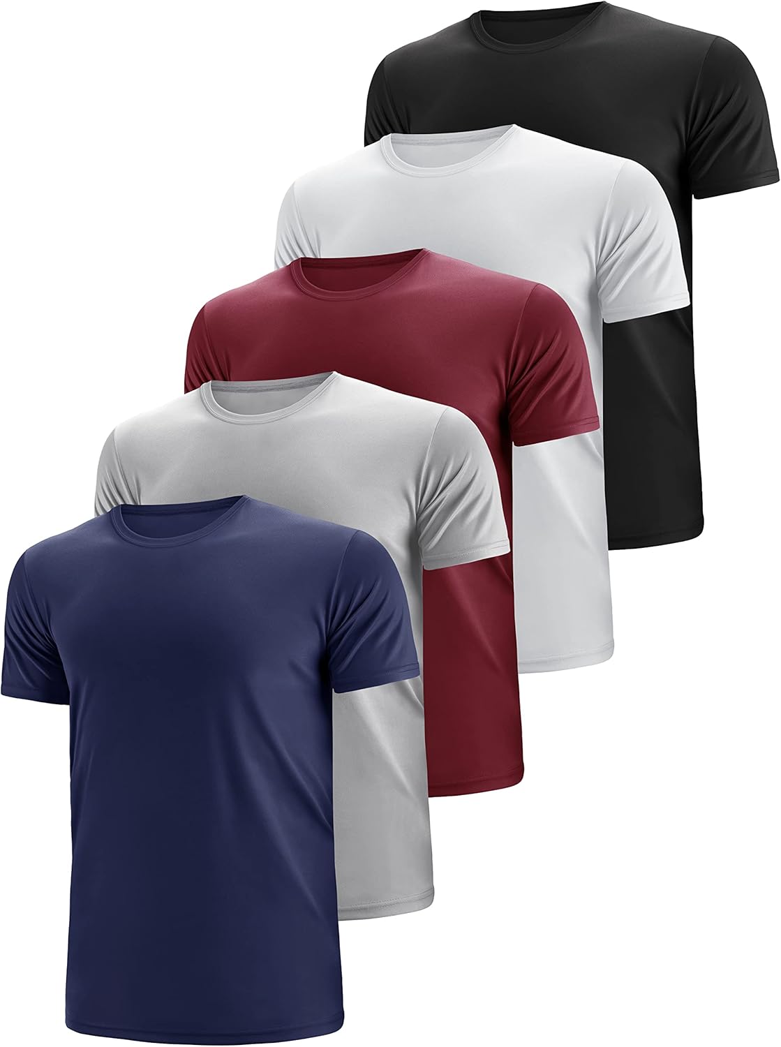 Men's Dry Fit Moisture Wicking Tech Performance Crew T Shirts