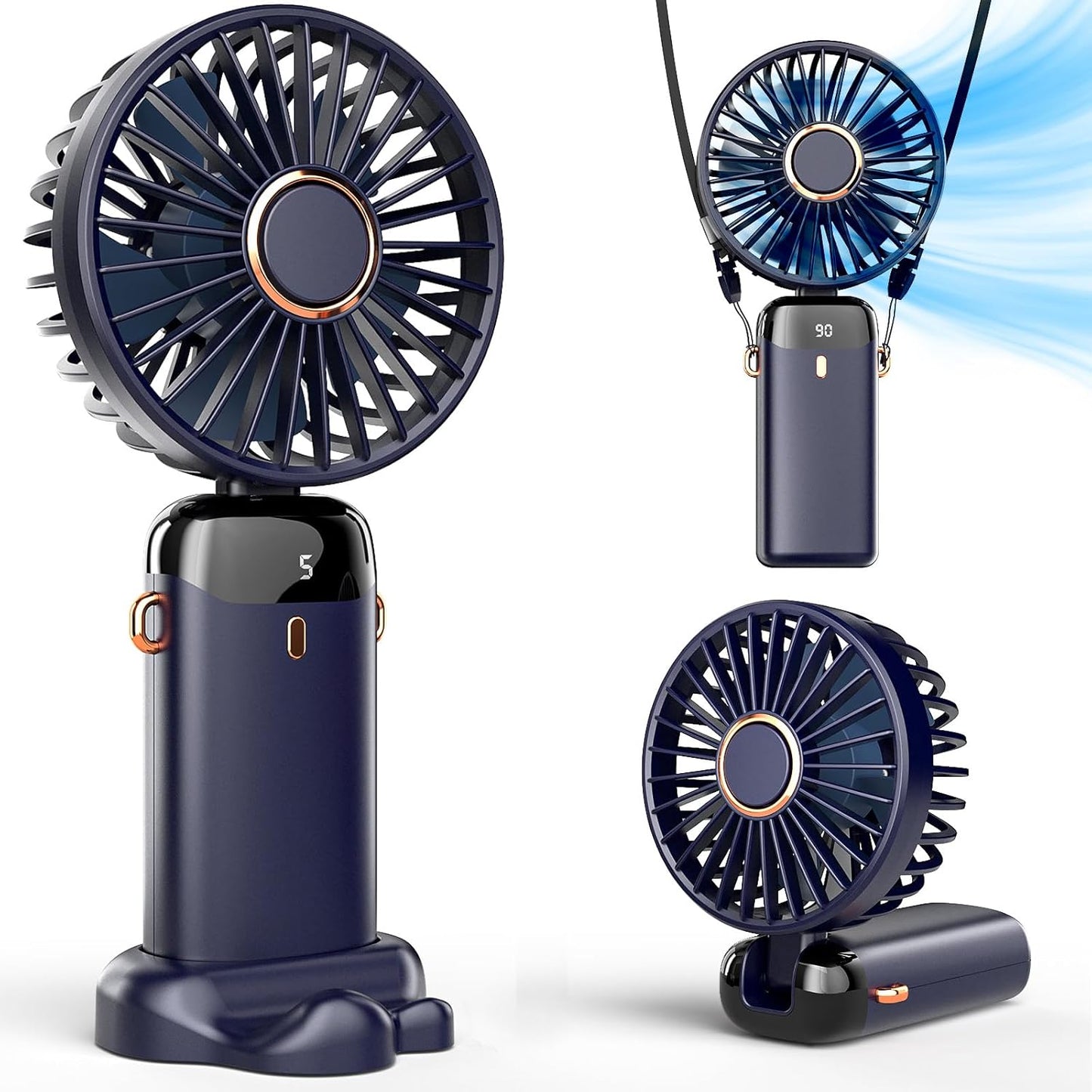 Koonie Rechargeable Handheld Fan: 8 Hours of Cool Breeze!