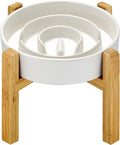Ceramic Slow Feeder Dog Bowl Elevated 30oz - Slow Eating Solution