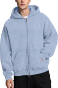 FAIABLE Oversized Acid Wash Zip Up Hoodie - Heavyweight Comfort soft
