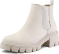 Women's Platform Chelsea Boots Lug Sole Slip On Chunky Heel