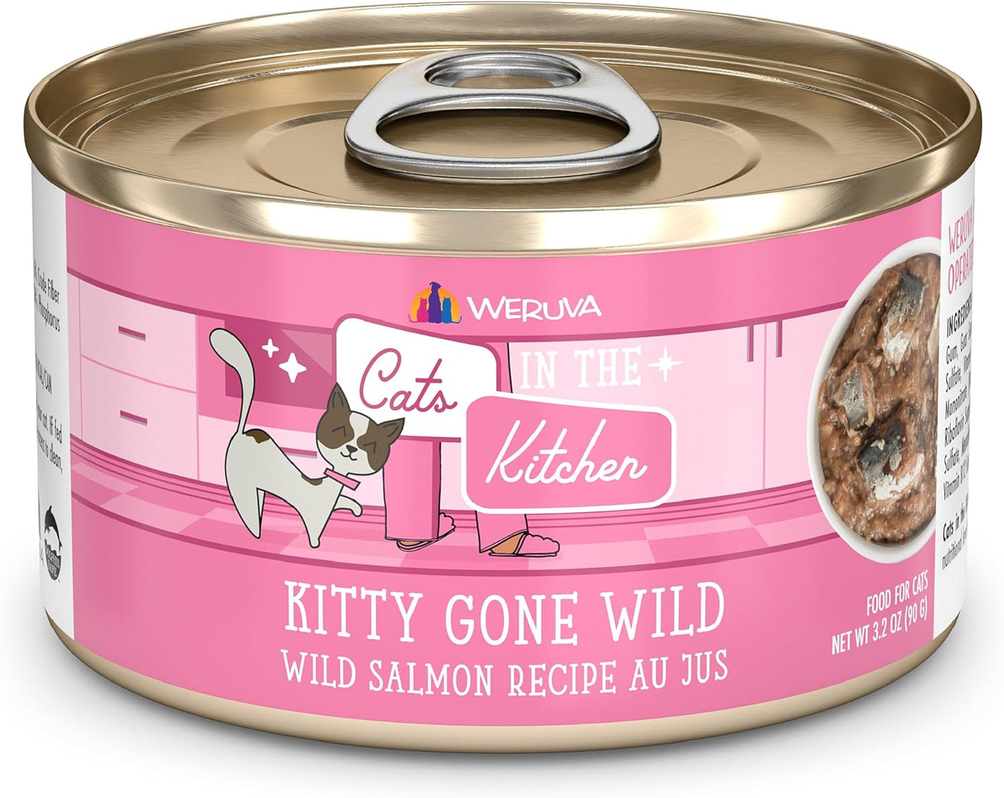 Weruva Cats in The Kitchen Kitty Gone Wild Salmon Au Jus Food