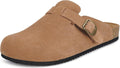 Womens Suede Clogs Mens Genuine Leather Mules Cork (Style W48H)