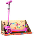 Pink Mini 3 Wheel Scooter for Kids with LED Light-Up Wheels