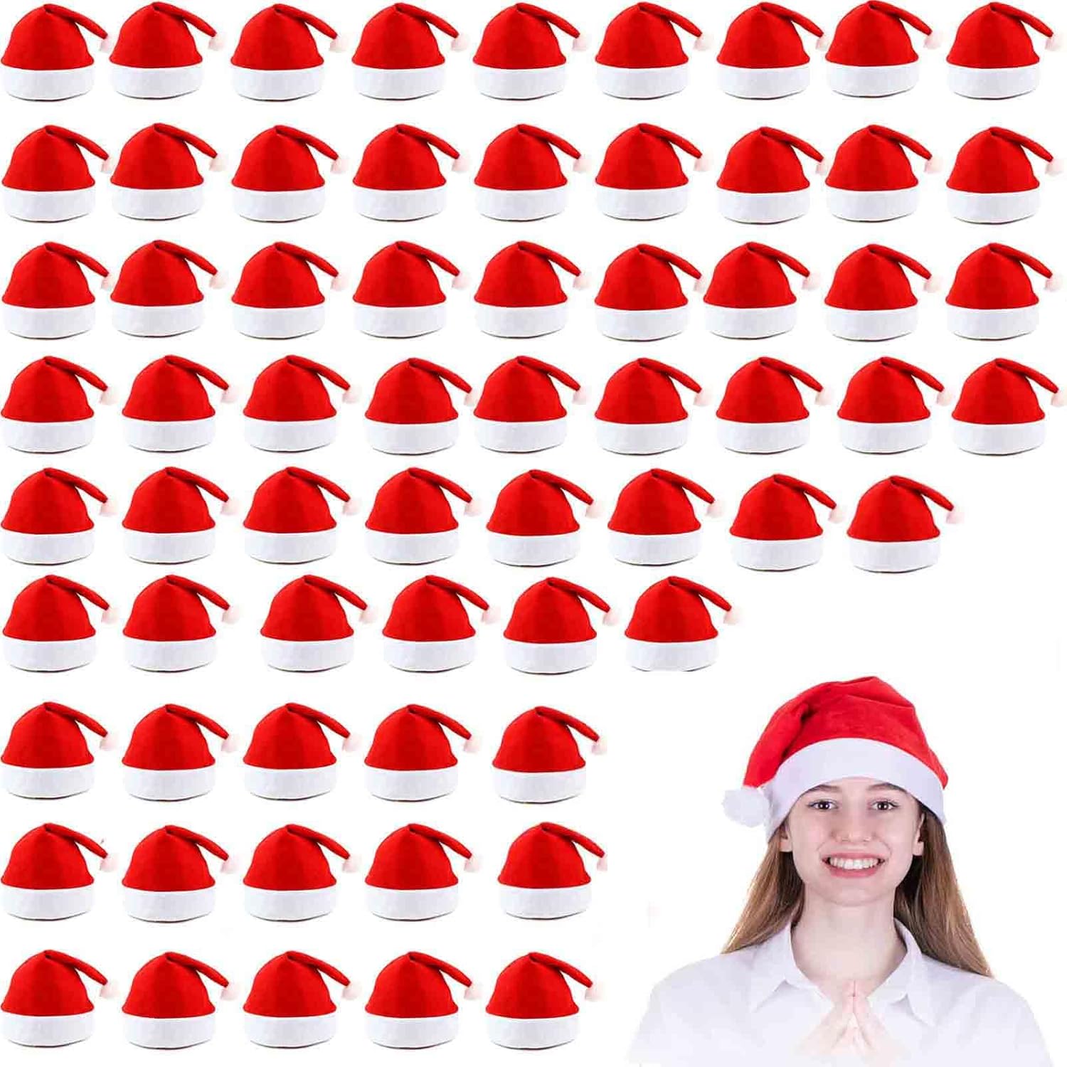 Bulk Santa Hats for Adults - Perfect for Christmas Parties