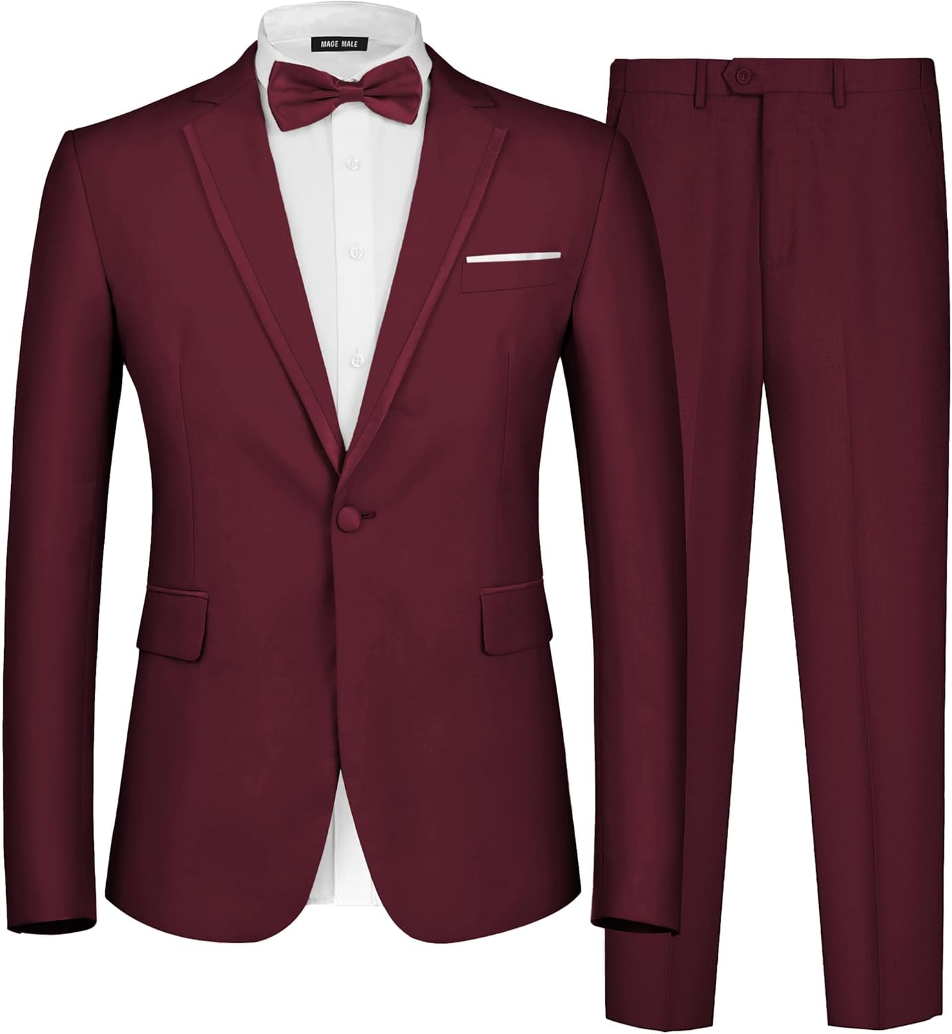MAGE MALE Men's 2 Piece Suit Slim Fit Tuxedo for Any Occasion