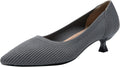 Women's Kitten Heels Pointed Toe Knit Pumps - Comfortable Slip On