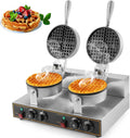 WICHEMI Double Head Waffle Maker - 2400W Fast Heating for Bakery & Restaurant