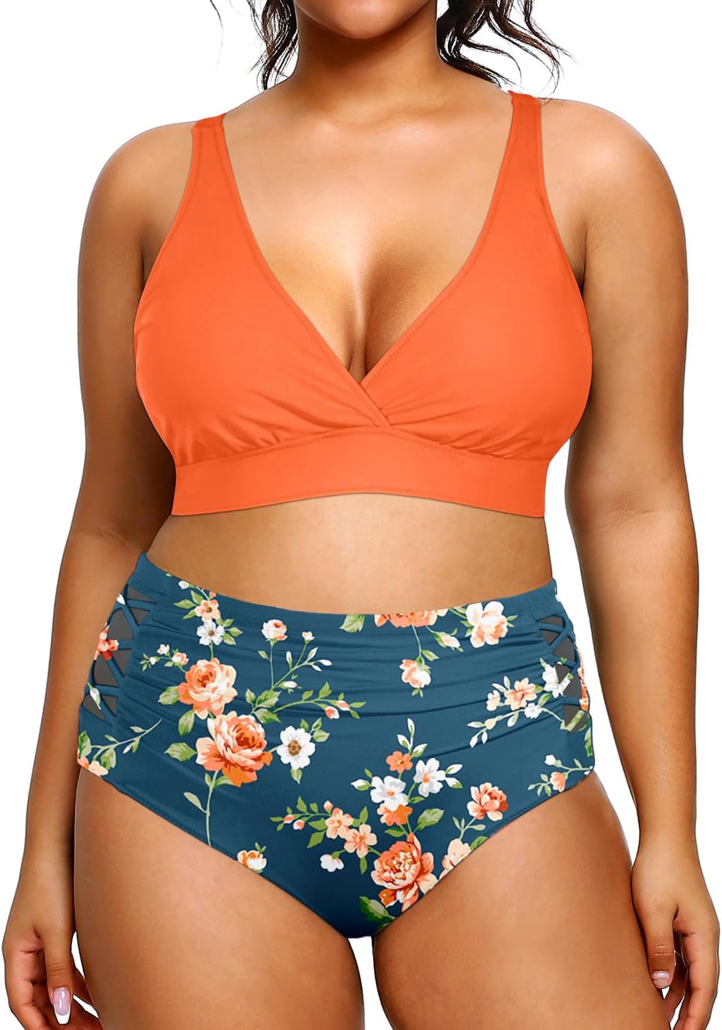 Plus Size Bikini High Waisted Swimwear for Women by Yonique