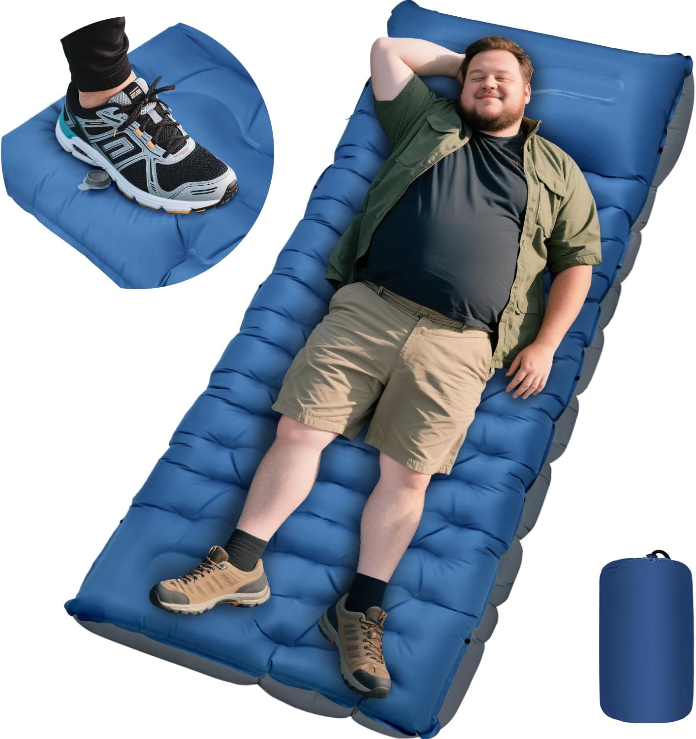 Camping Sleeping Pad Extra Thick 6 Inch Inflatable Mat for Comfort