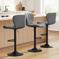 Bar Stools Set of 3 Adjustable Swivel Barstools - Comfortable Counter
