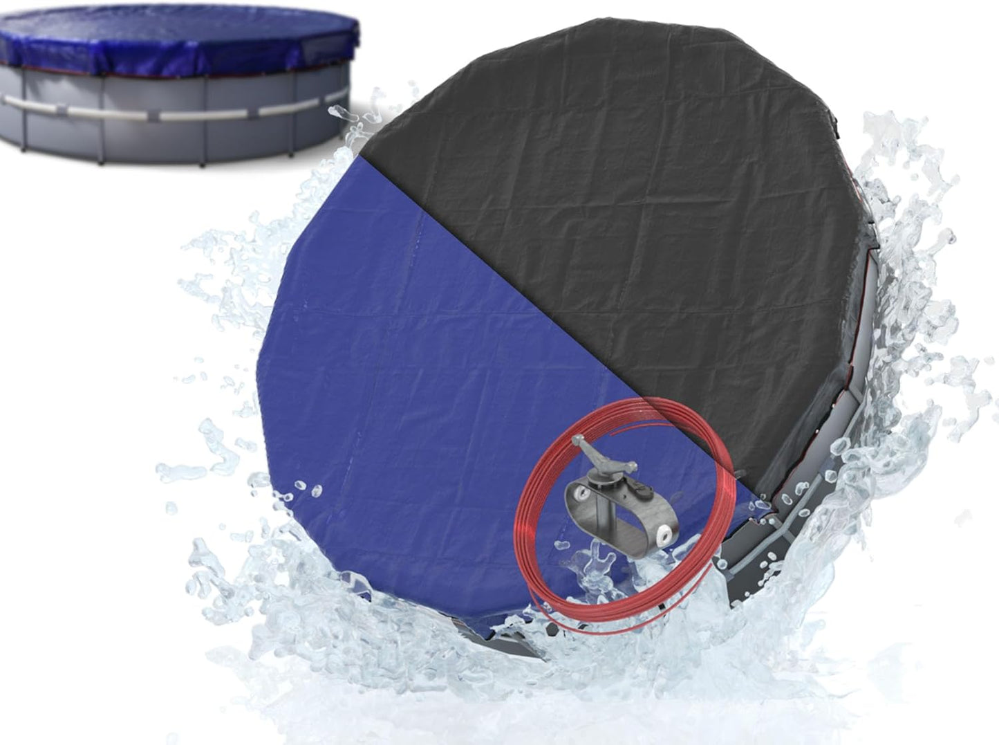 18 Ft Round Winter Pool Cover with Strong-Hold System for Durability