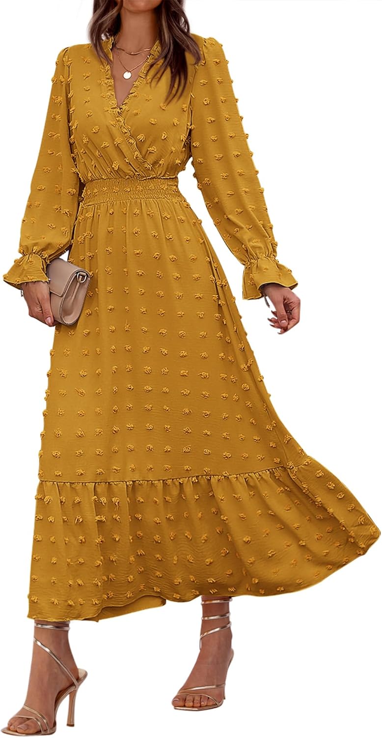 BTFBM Women Fall Maxi Dresses for Elegant Weddings and Vacations