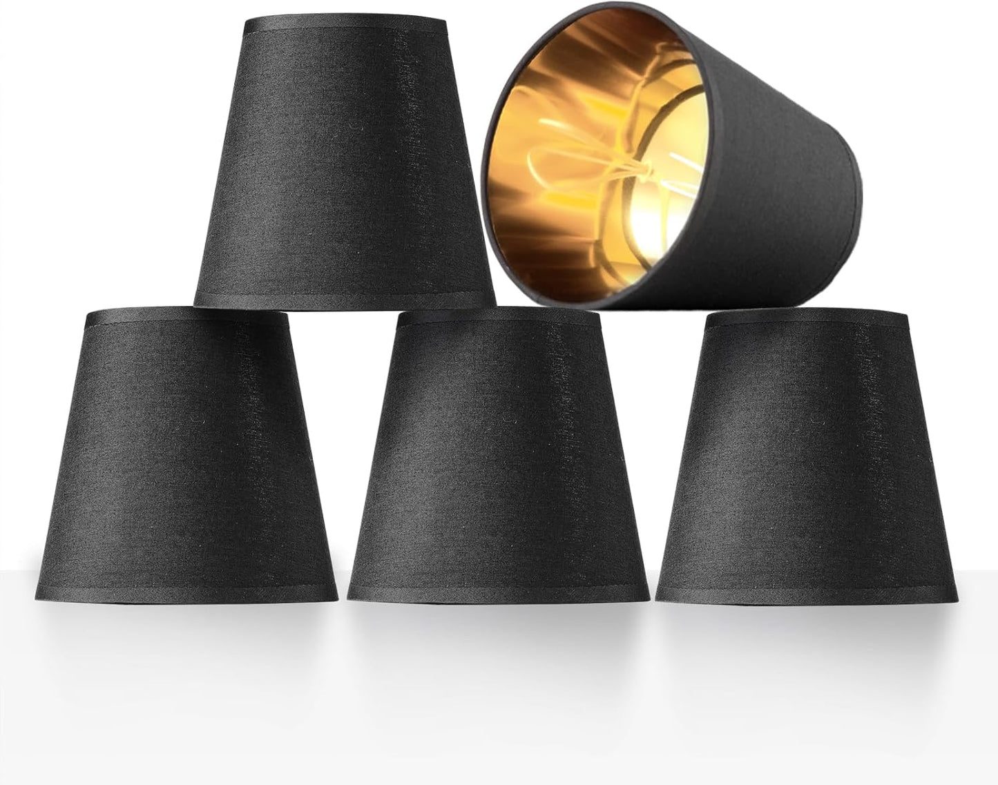 Black Chandelier Shades with Gold Lining for Elegant Lighting