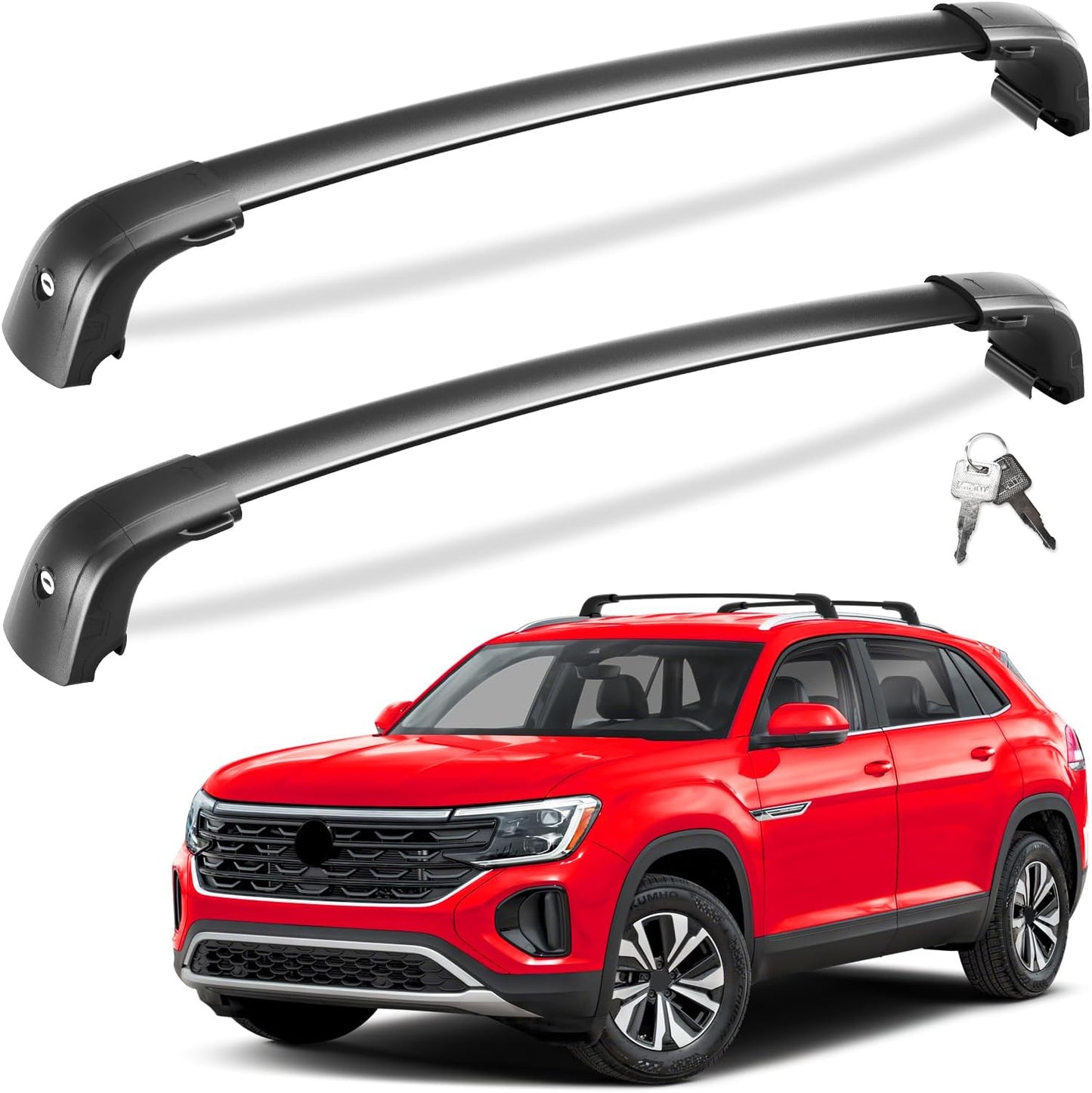 Tuyoung Lockable Roof Rack Cross Bars for VW Atlas Cross Sport