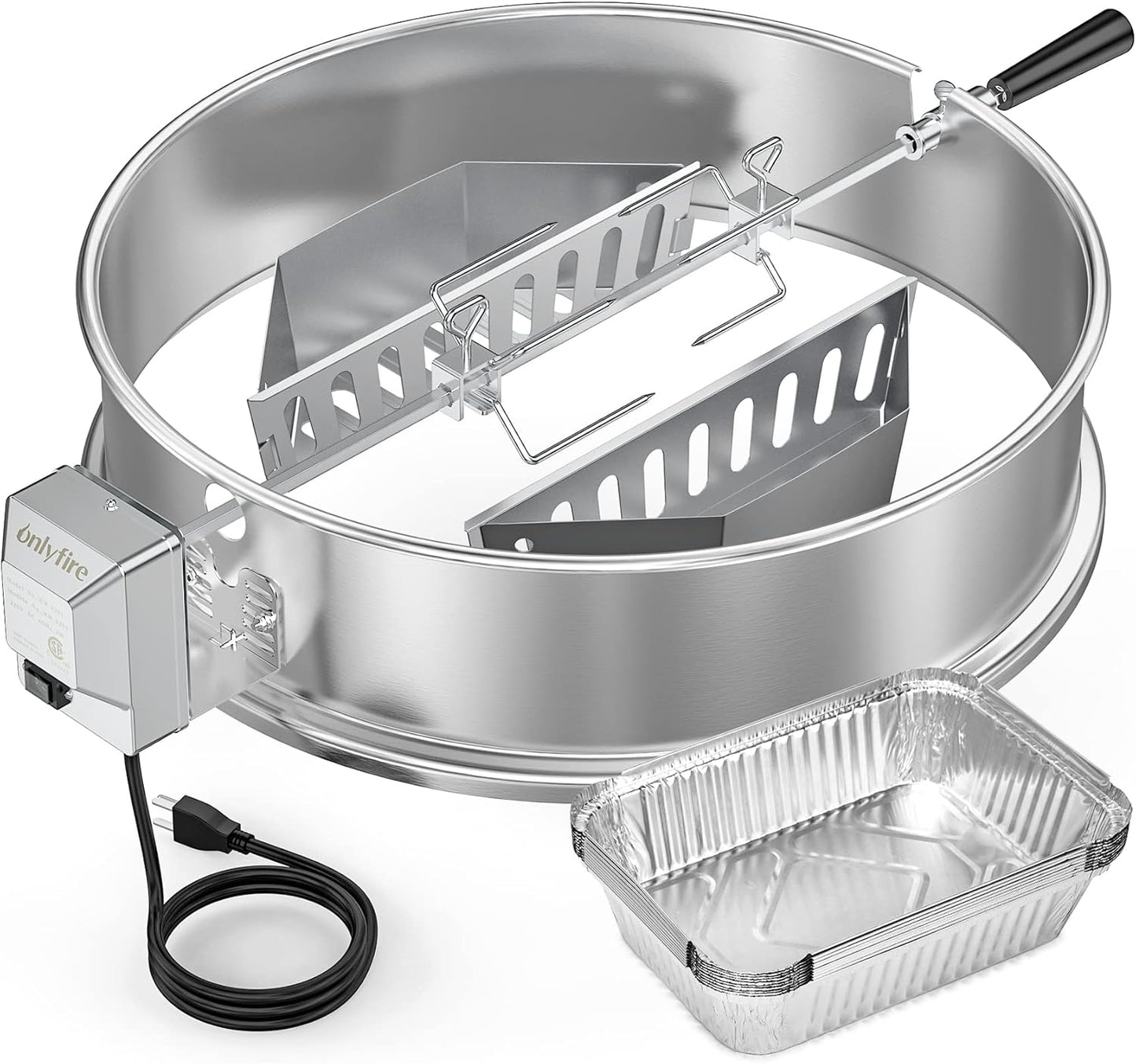 Upgrade Stainless Steel Rotisserie Ring Kit for Weber Grills