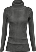 Turtleneck Ribbed Sweater for Women - Slim Fit Knit Top