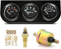 ARTILAURA 52mm Triple Gauge Set - 3-in-1 Volt Oil Temp Cluster
