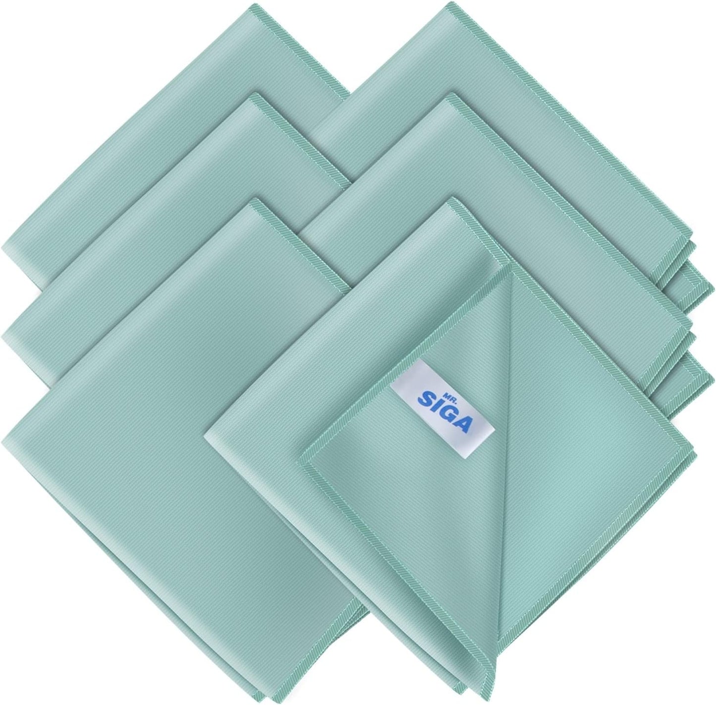 MR.SIGA Ultra Fine Glass Microfiber Cloths 6-Pack, 35x40 cm