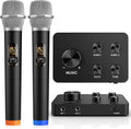 Wireless Microphone Karaoke Mixer System - Dual Handheld Wireless Mics