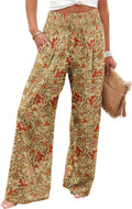 Angerella Womens Elastic High Waisted Palazzo Pants - Wide Leg Lounge