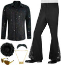 70s Outfits for Men 6 Pcs Disco Outfit Retro Costume (Style LR31)