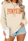 Thanksgiving Pumpkin Sweatshirts Womens Pumpkin Letter Graphic Sweater