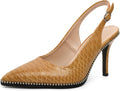 3.5 in Beaded High Heel Slingback Pumps for Women - Classic Pointed
